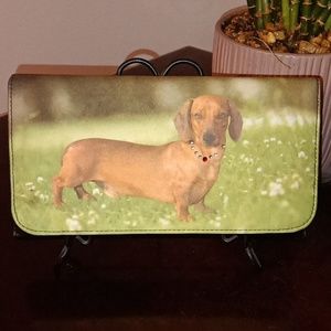 Dachshund tri fold wallet